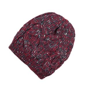 Multi Tweed Burgundy Beanie